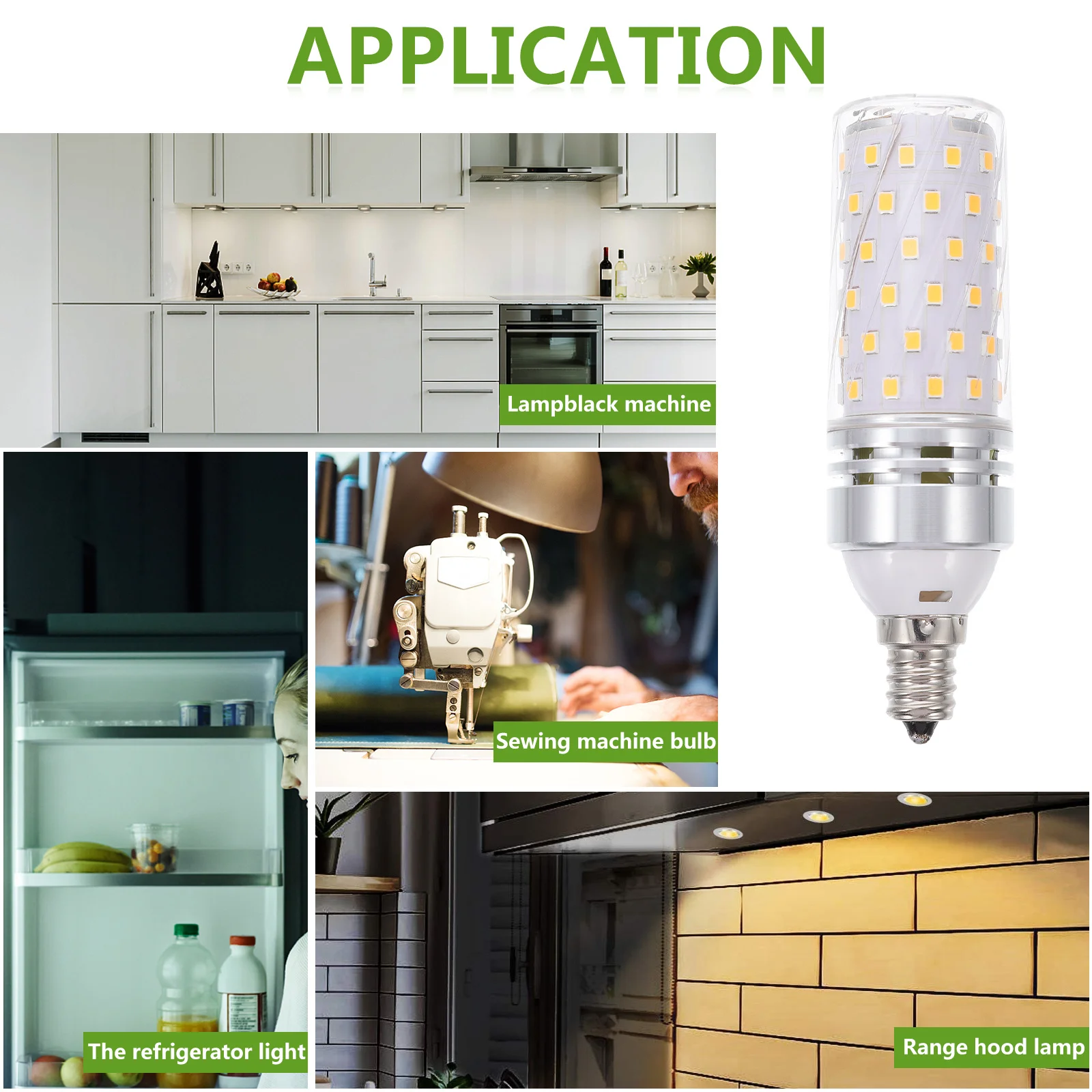 2Pcs Home LED Light Bulb E12 2- Efficient Safe Lighting Bulb for Living Room Bedroom Fixture Installation