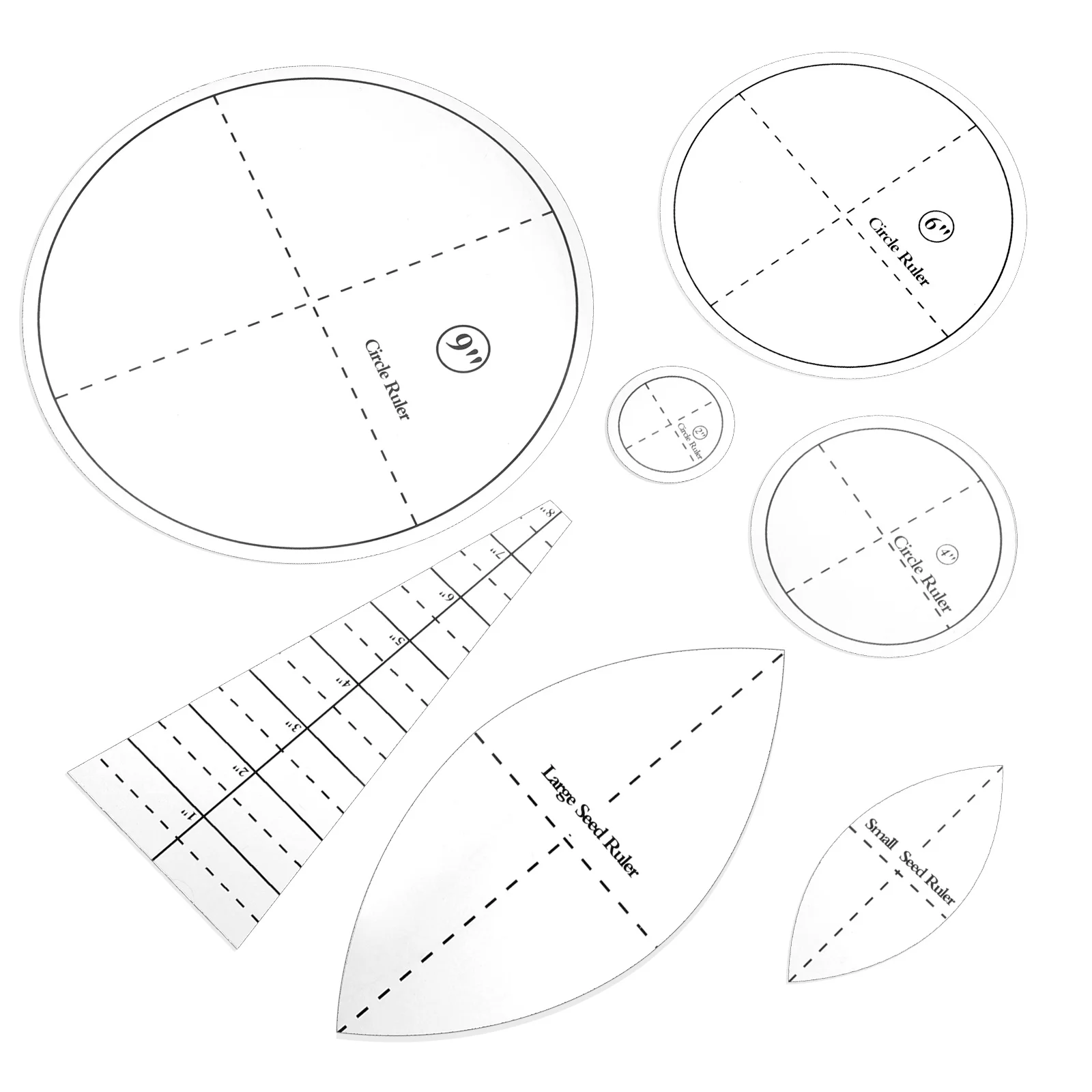 مجموعة واحدة من قالب اللحف مسطرة شفافة من الأكريليك للخياطة المرقعة DIY علم طاولة الحرف اليدوية هدية مثالية مع قطع على شكل #3