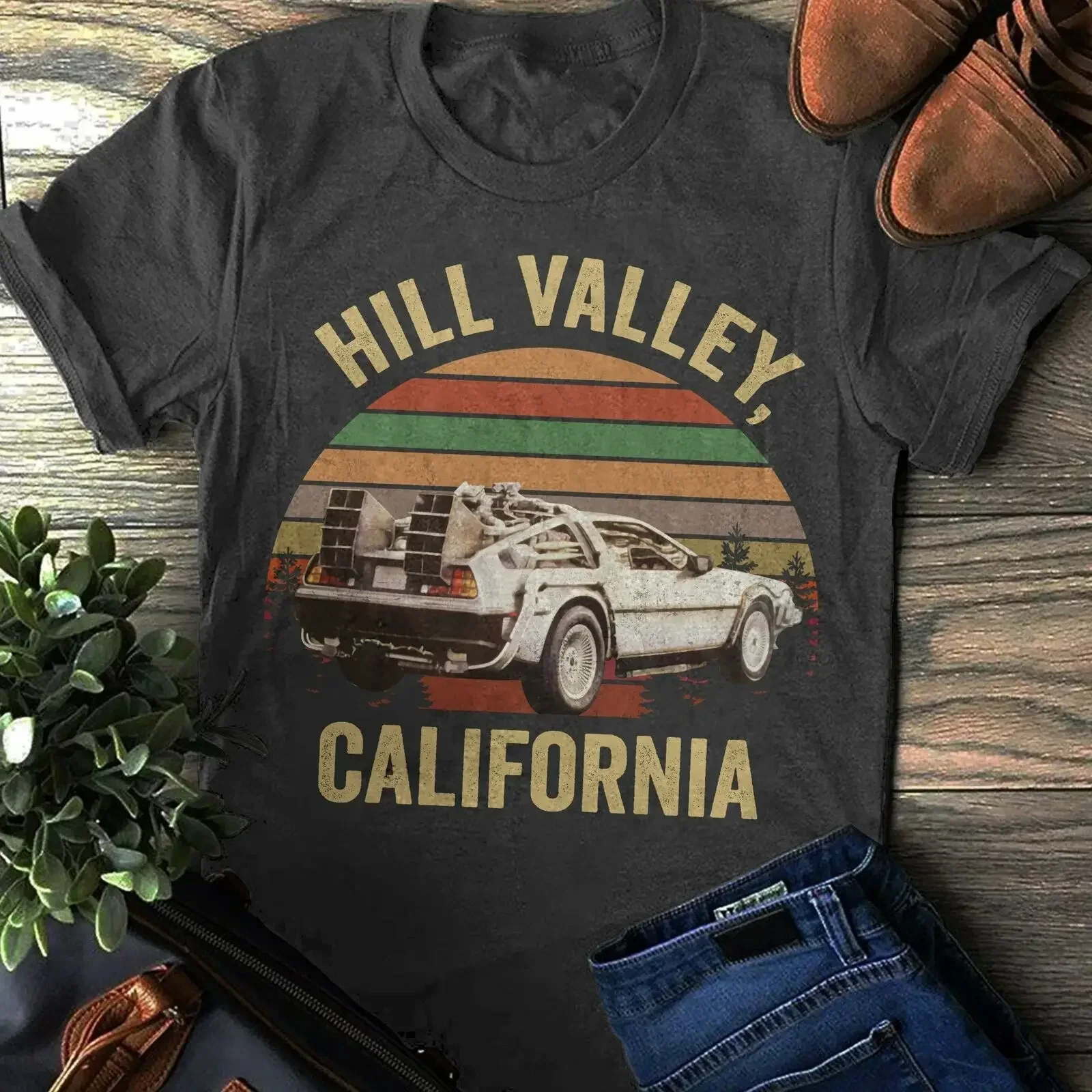 T-Shirt pour Homme Hill Valey de Marty Mcfly dans Retour Vers le Futur, Tee-Shirt en Coton Motif Hill Valley, Streetwear, Haraju