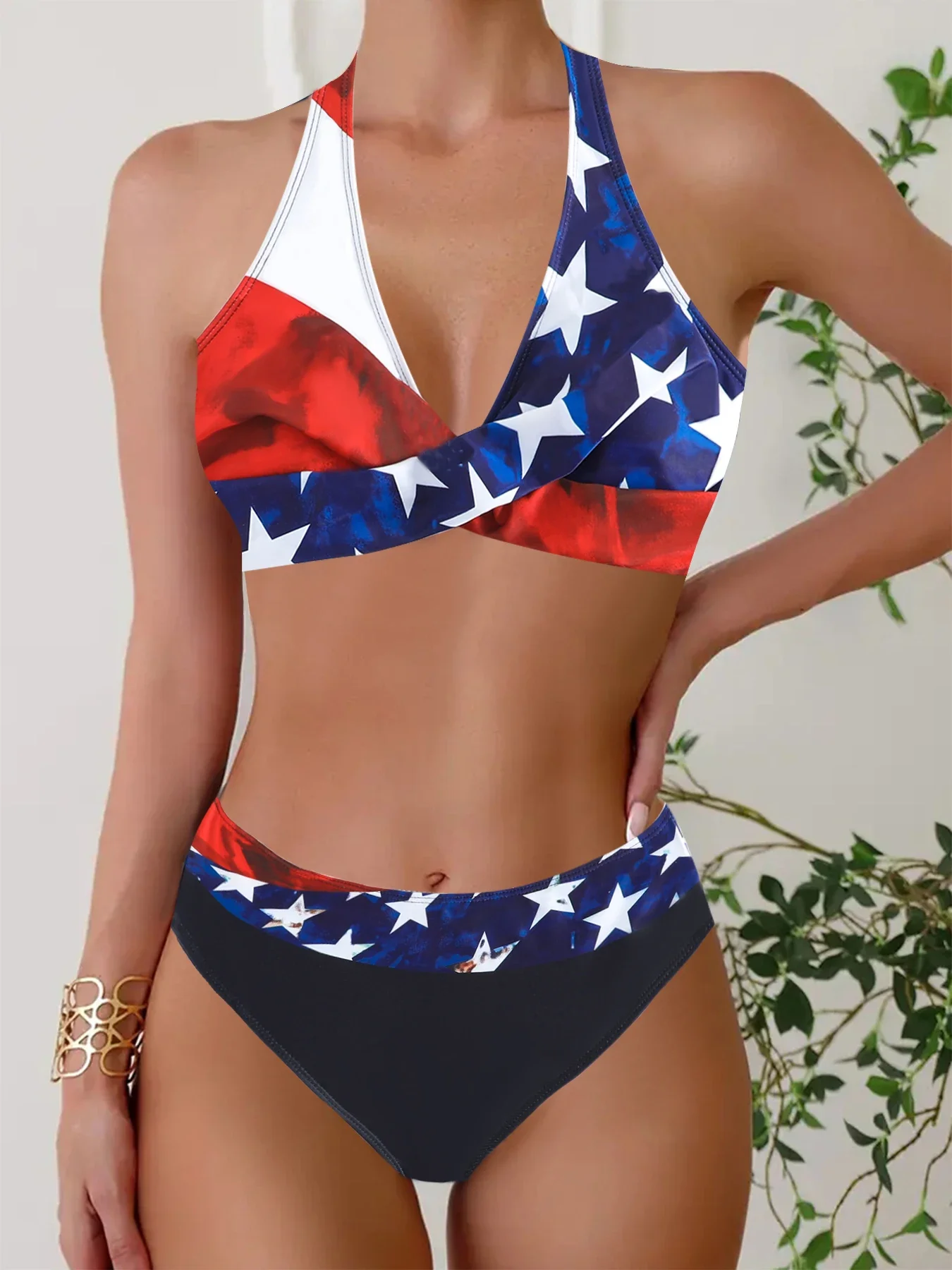 Damski strój kąpielowy Tankini, dwuczęściowy strój kąpielowy z kwiatowym nadrukiem, modna odzież plażowa z topem i szortami Sexy Bikini