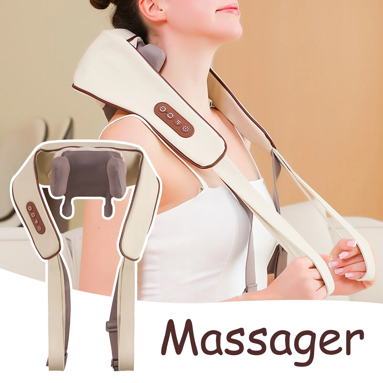 Electric Neck And Back Shoulder Massager Smart Temperature Control Massager Muscle Relaxing Massage Shawl for Women Men Elder