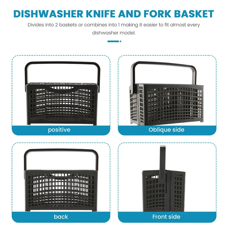 Piezas de electrodomésticos, cesta de almacenamiento para cubiertos, lavavajillas, adecuada para Maytag/Kenmore/Whirlpool//Kitchenaid