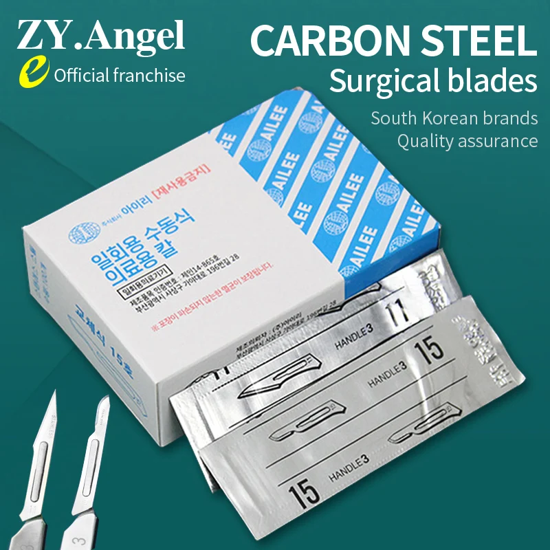 Disposable Medical Surgical Blade Imported Beauty And Plastic Instruments Pointed Sterile 11 / 12 Open Angle Double Eyelid Tools