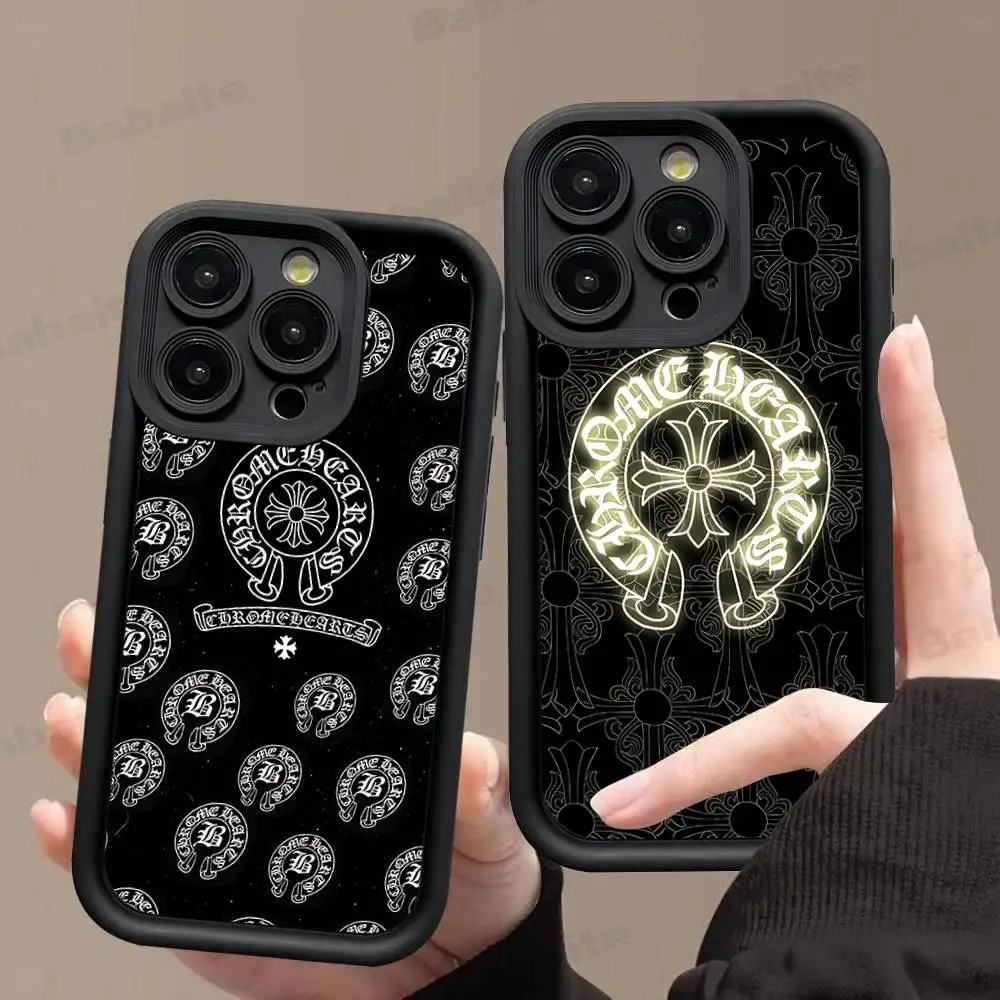 Luxury Brand C-Chrome H-Hearts For IPhone 17 Pro Max 13 16 15 11 12 14 Plus Shockproof Soft Phone Cover view 2