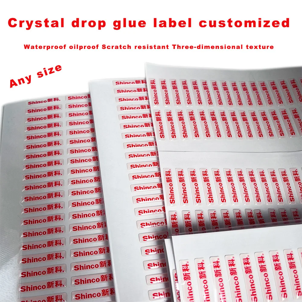 Custom 3D Crystal Stickers Transparent Personalized Brand Logo Tag Cartoon Letters Waterproof Oilproof Epoxy Dome Sticker Labels