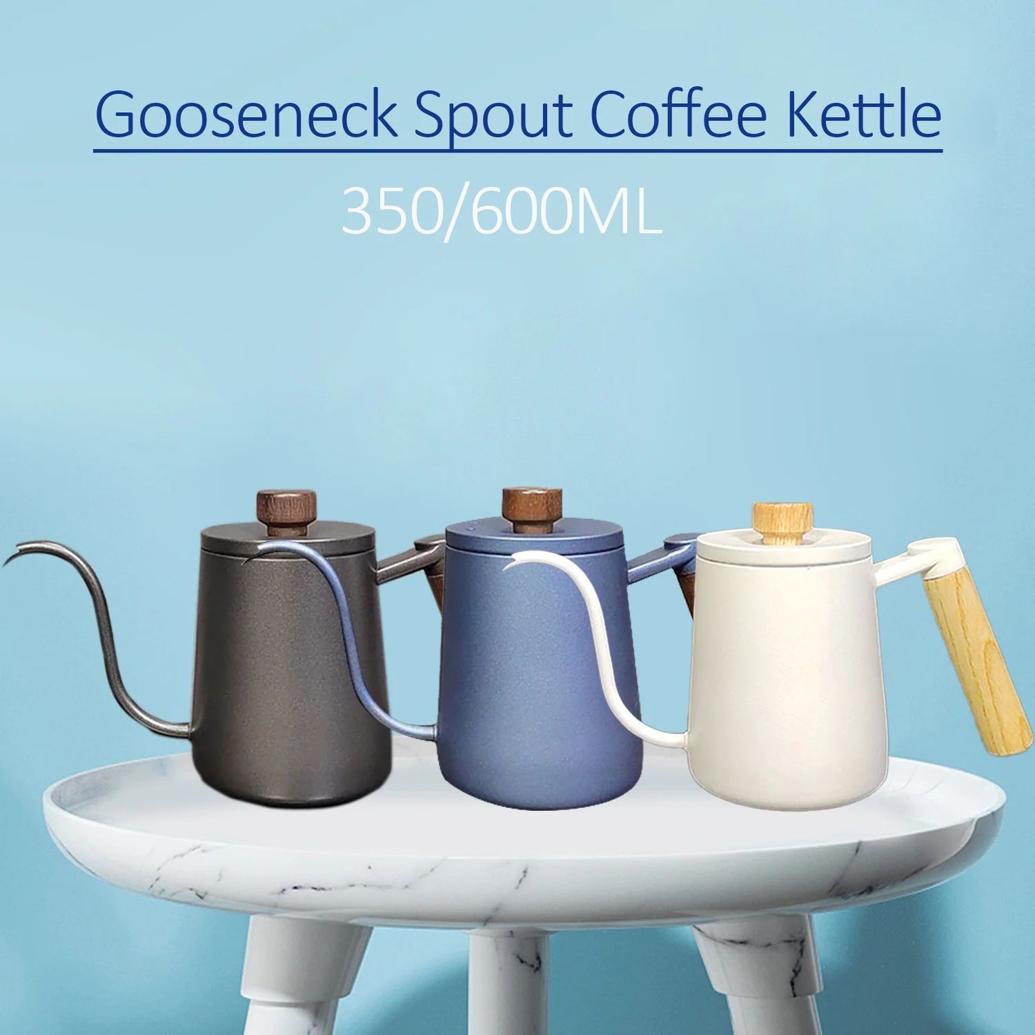 350/600ml Gooseneck Spout Coffee Kettle Stainless Steel Coffee Pot Distributor Frothing Pitcher Jug Espresso Coffee Accessories