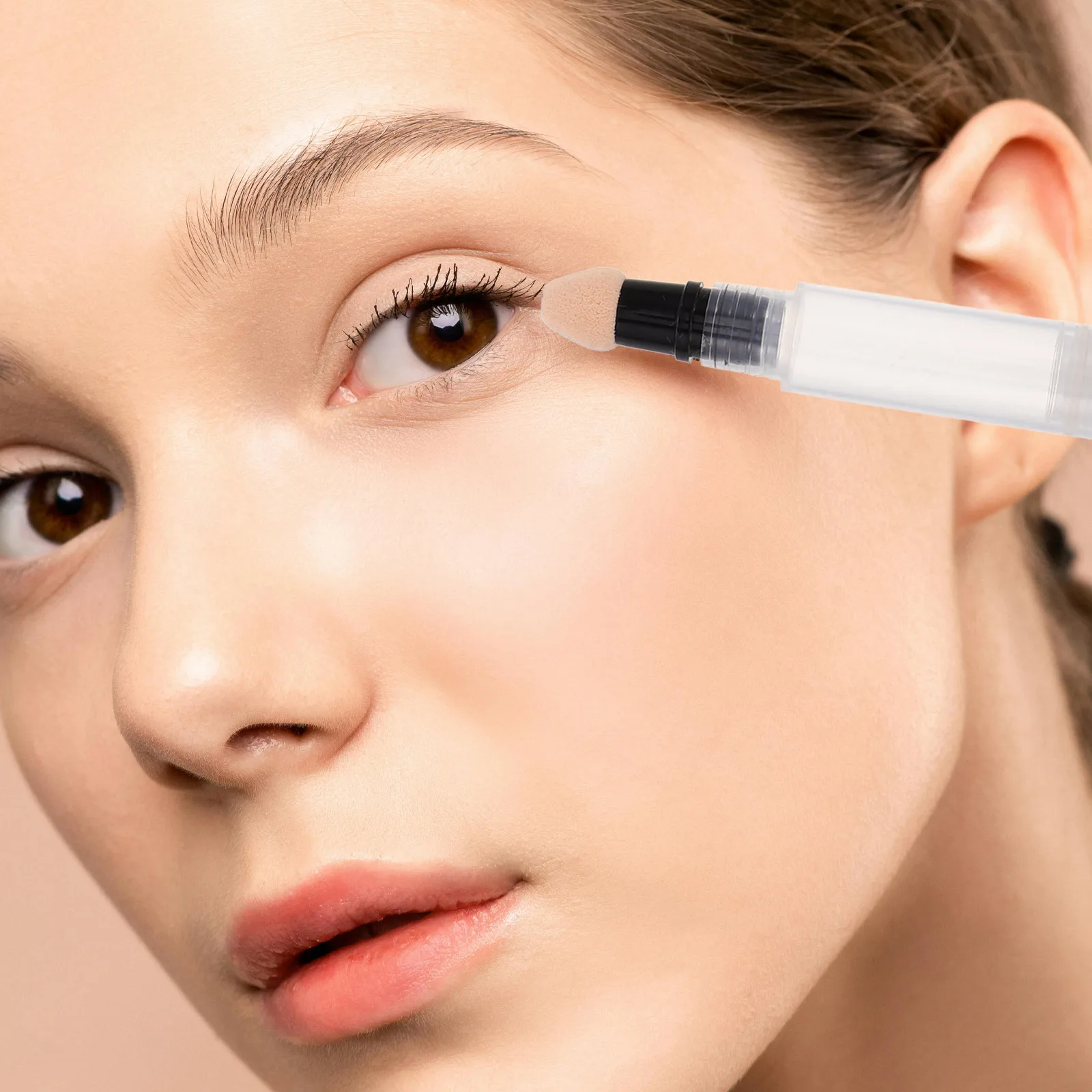 

2Pcs 3ml Sponge Tip Portable Multi-functional Makeup Dispenser Pen Refillable Lip Gloss Blush Powder Press for Travel