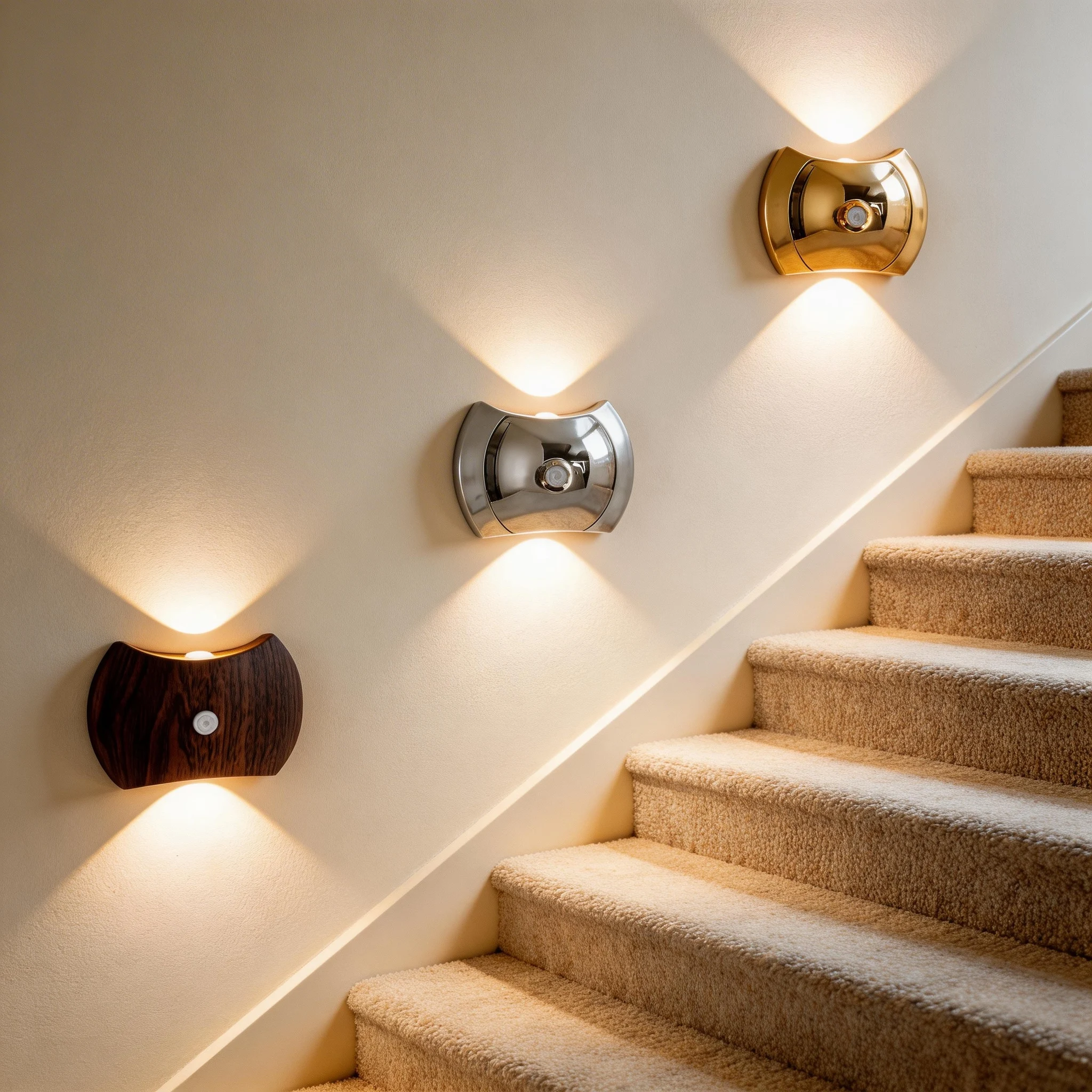 LED Charging Wall Lamp with 3CCT Magnetic Suction No Drilling Required Gold/Silver/Walnut Finish for Indoor Atmosphere Lighting