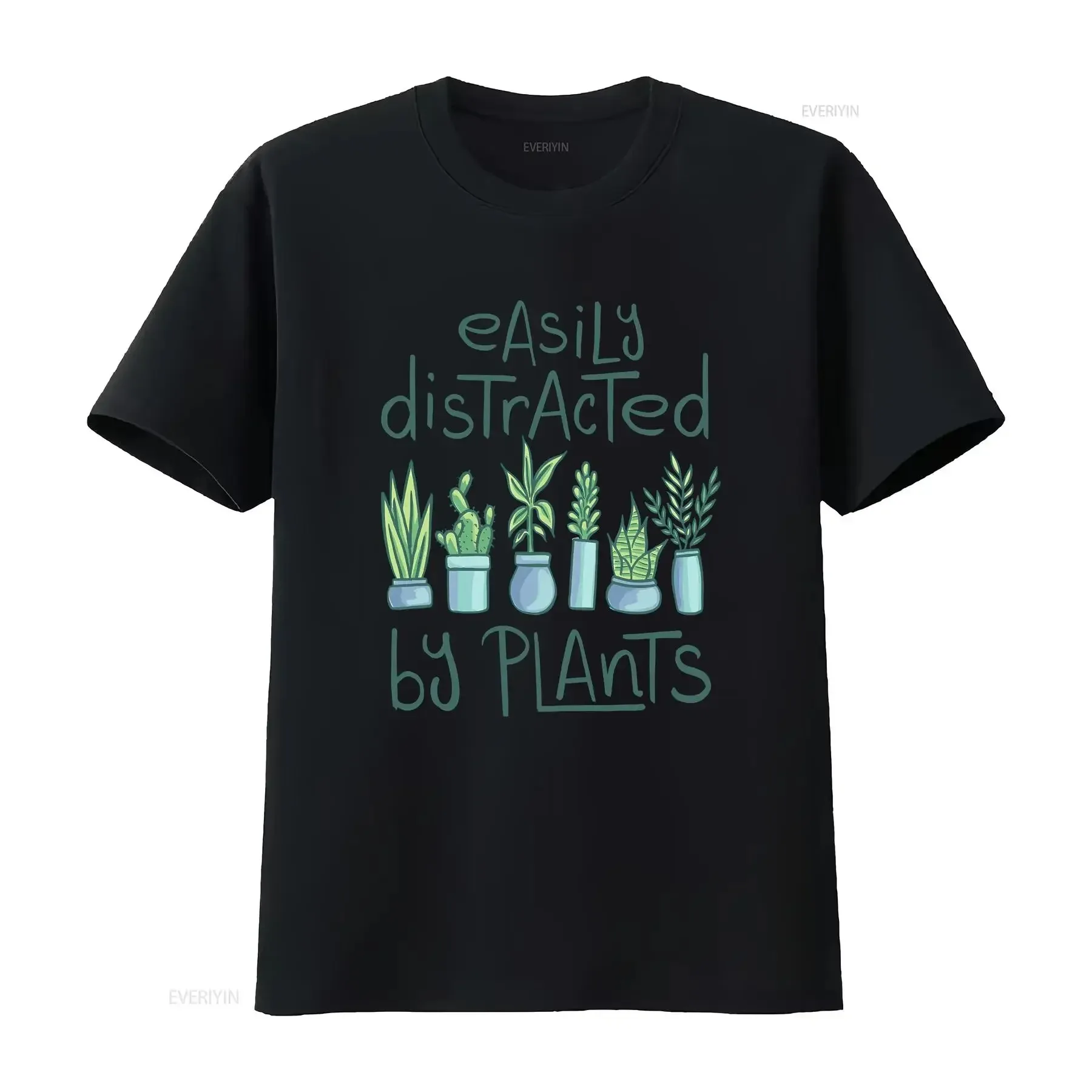 

Легко отвлекается на растениях, ботанист, забавная хлопковая футболка 100, винтажный стираный дышащий топ для повседневной носки, повседневная слегка