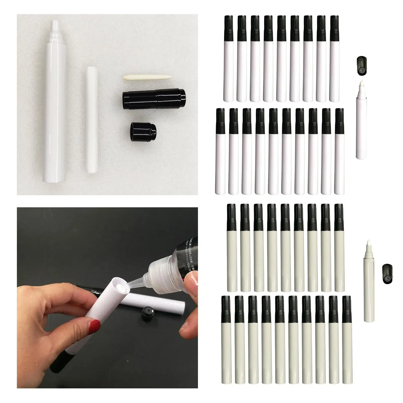 Imagem -05 - Vazio Recarga Pen Rod Barris Pintura a Tinta do Tubo em Branco Nib Holder Fine Marker 10 Pcs