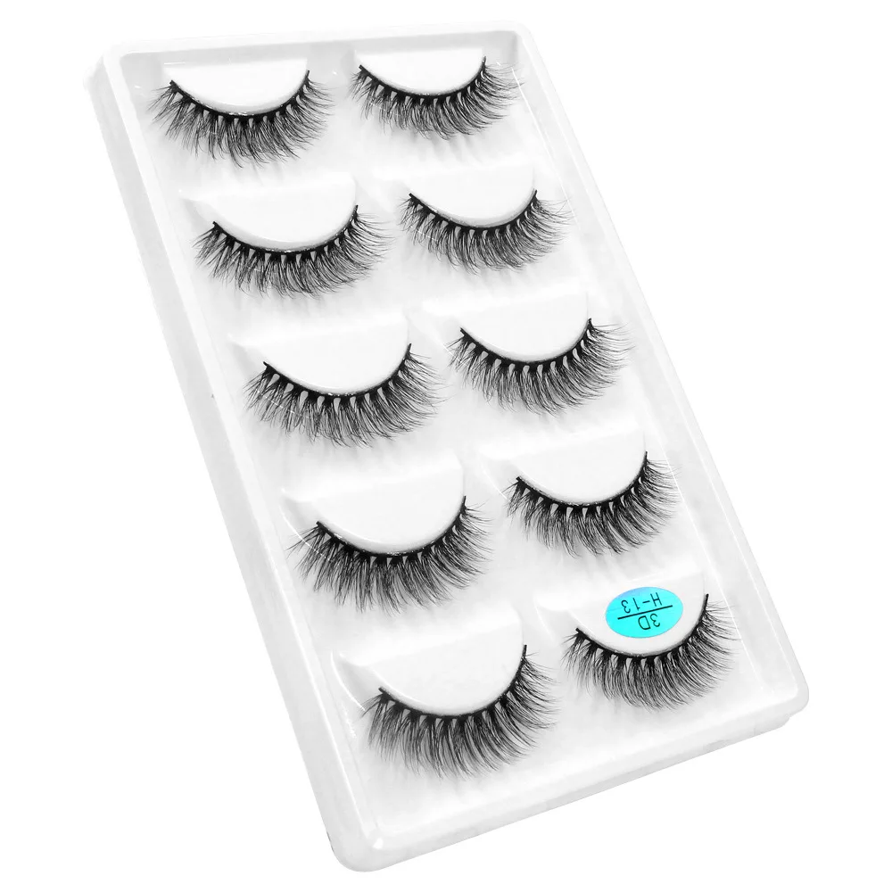 False Lashes E01 E02 E05 E06 E08 H01 H13 5 Pairs 3D Natural False Eyelashes Makeup Eyelash Fake Eye Lashes Faux Cilios Make Up