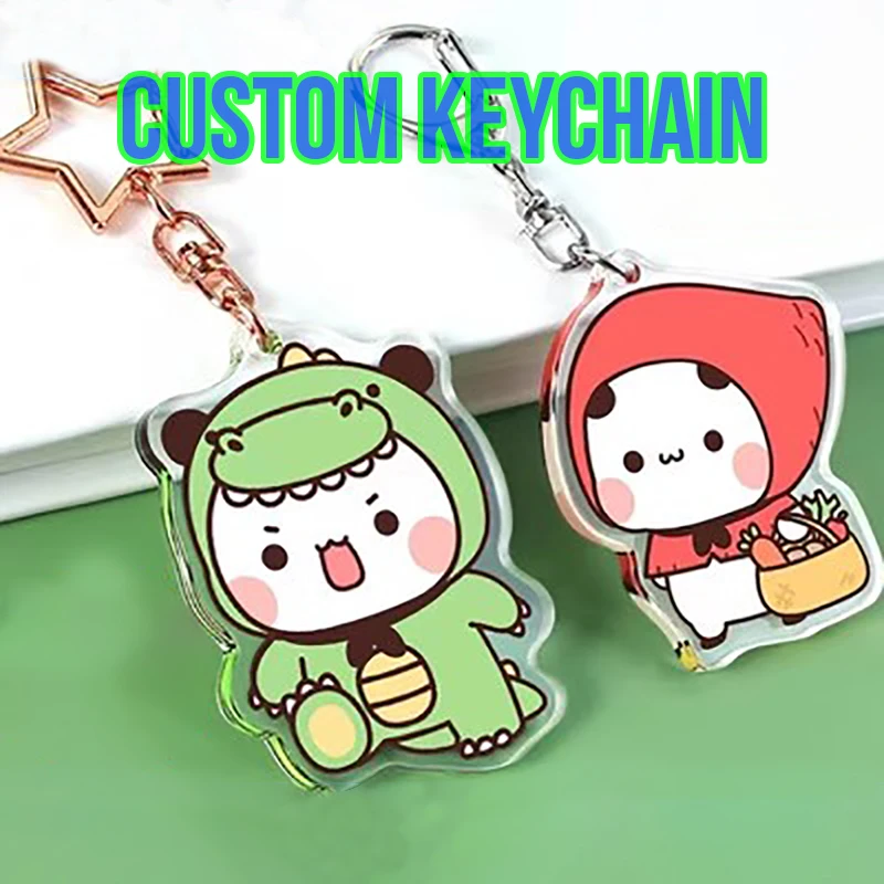 Personalizados Custom Keychain AnimePhoto Charm Key Chains CustomizedClear Acrylic Logo Products