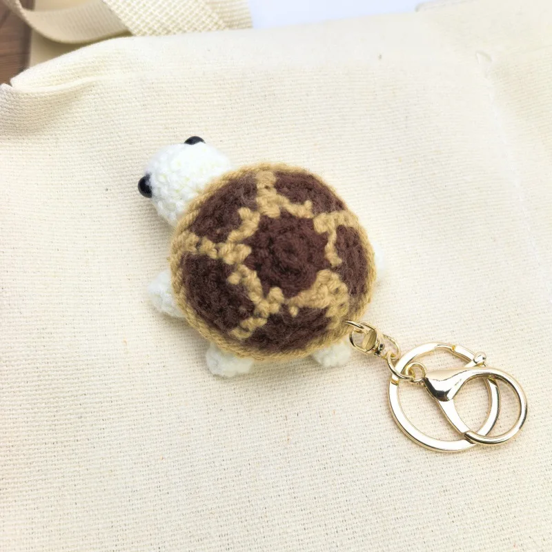 New Little Turtle Car Keychain Mini Turtle Handmade Wool Crochet Backpack Hanging Creative Hand-Knitted Turtle Cute Keychains