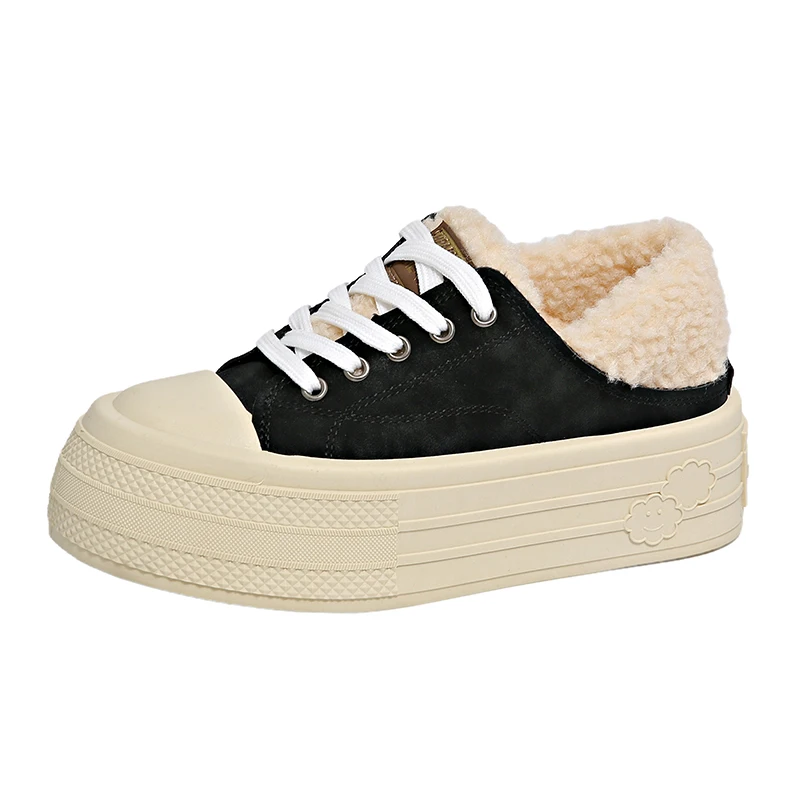 2024 new winter women's shoes plus fleece warm slip-on canvas comfortable sports and leisure board