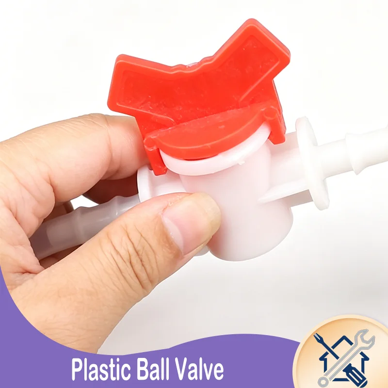 

1/2/5pcs 4/6/8/10/12/16/20/25mm PVC Hose Barb Two Way Plastic Ball Valve Aquarium Garden Micro Irrigation Connector