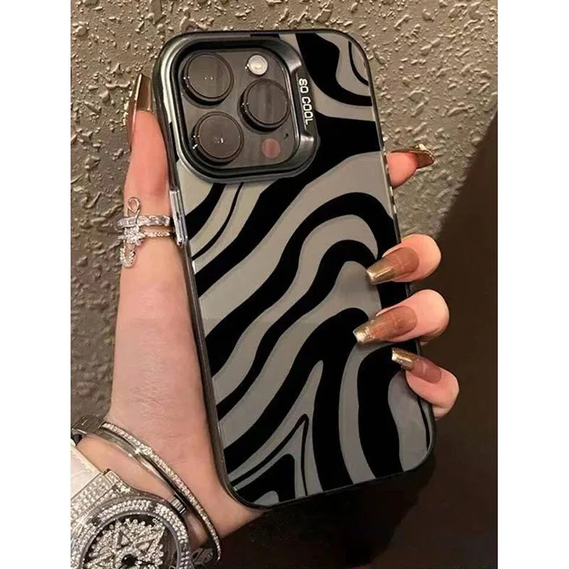 Zebra stripes graphic phone case for iphone 16 15 14 13 12 11 x XR Xs SE2 SE 8 7 plus pro Max mini PC back cover