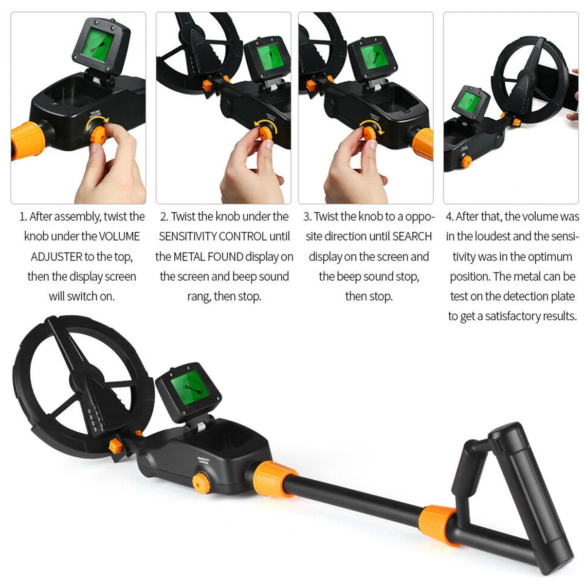 Children Lightweight Handheld Metal Detector Gold Digger Treasure Hunter Tracker Seeker with Waterproof Search Coil for Kids