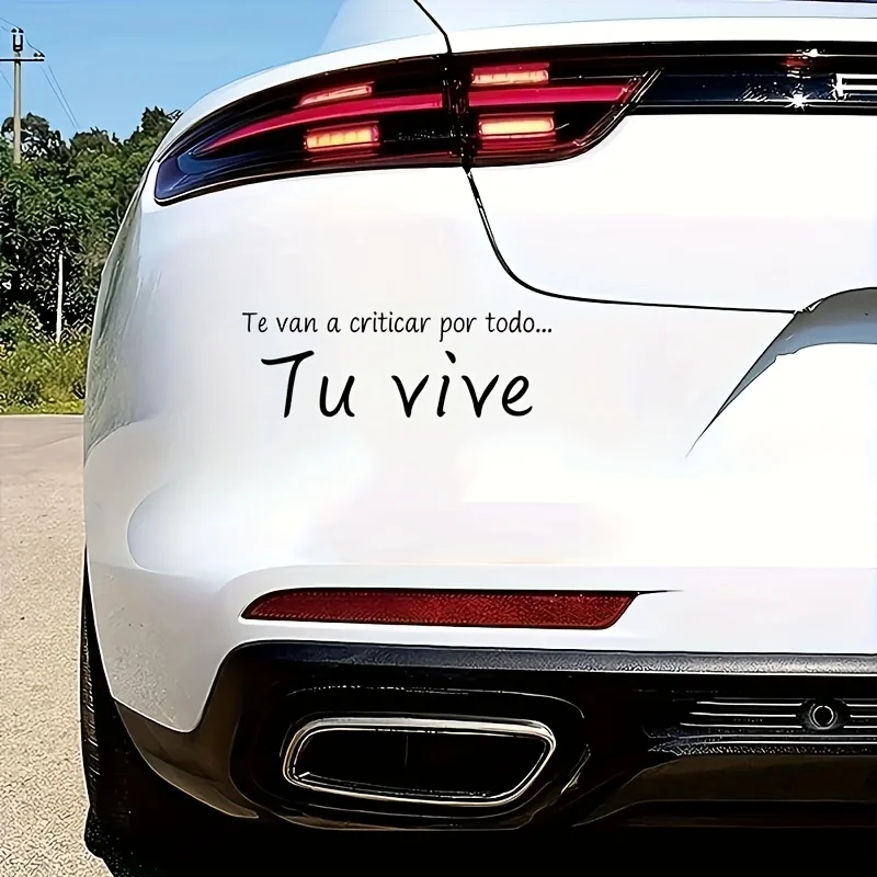 Spanish Motivation Sticker 1PC Positive Quote Vinyl Decal Inspirational Car Mirror Window Decor Mindset Design