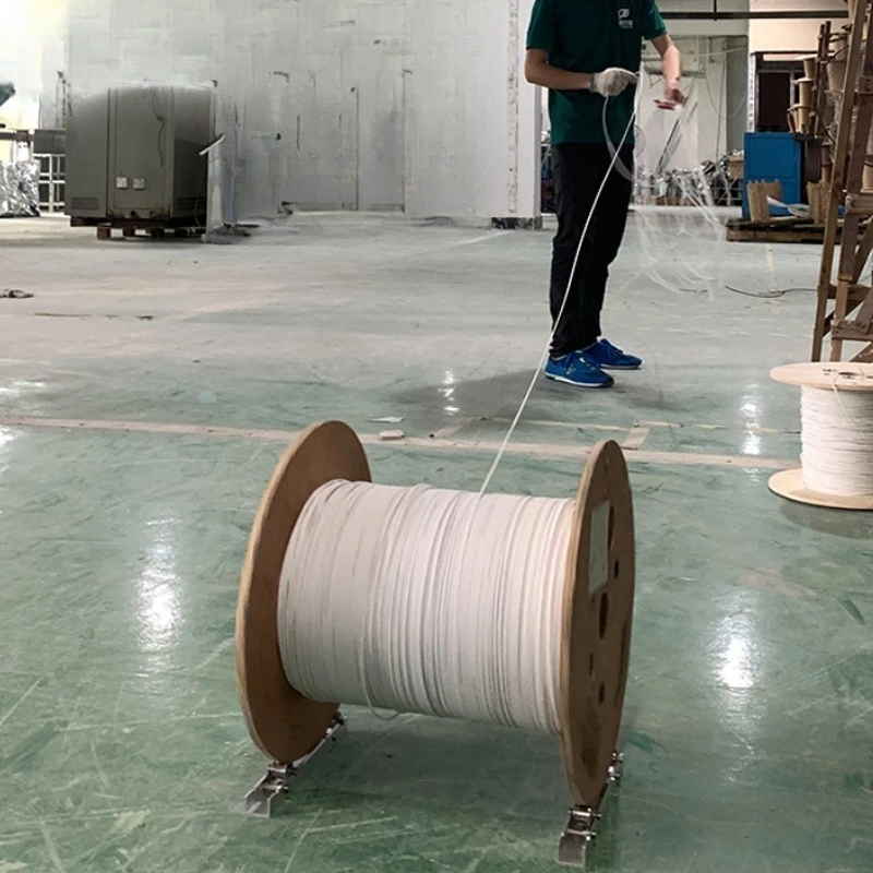 2PCS/Set Portable Horizontal Fiber Optic Cable Spool Holder - Aluminum Alloy Reel Winder w/ Magnetic Storage 150KG Load