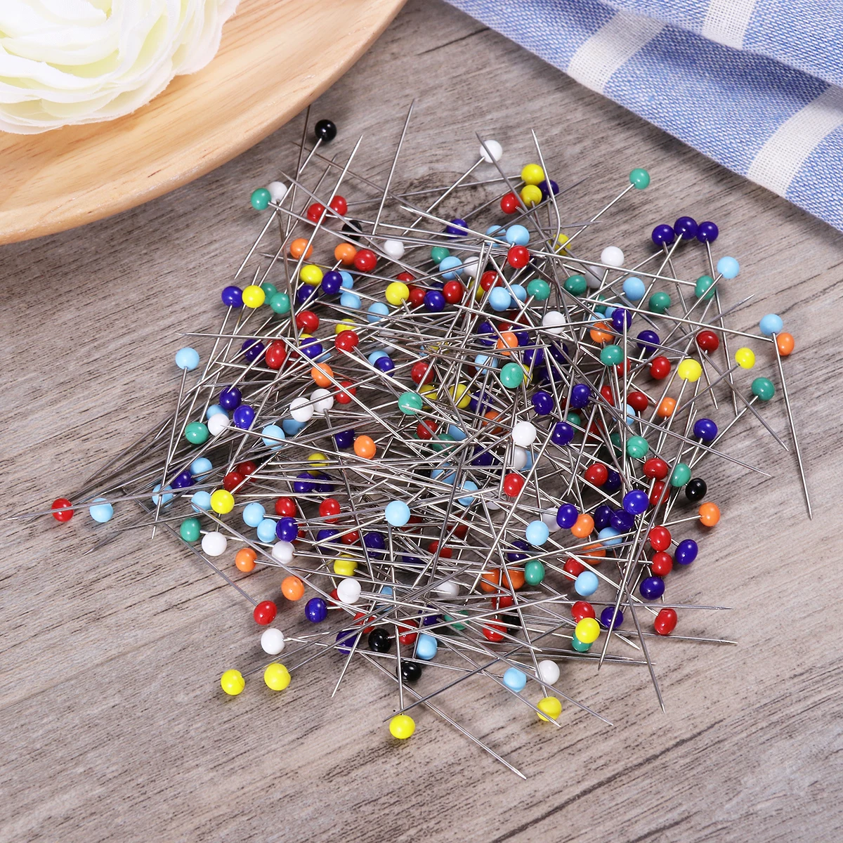 

500 Pcs Glass Head Pins Bead Needle Straight Heads Sewing Knitting Accessories Jewelry Making Heat Resistant Non Fading Craft