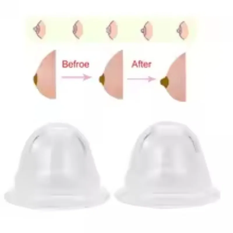 1 Pair Nipple Sucker Puller Aspirator for Correction Flat Inverted Nipples Breast Women Silicone Nipple Corrector view 3