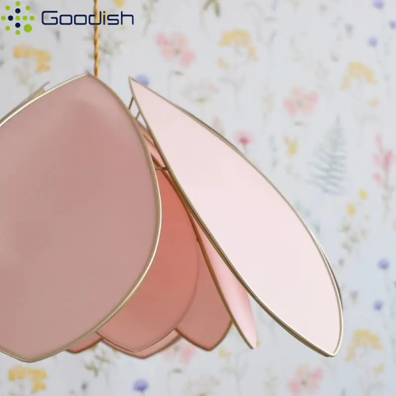 الفرنسية الرجعية الوردي زهرة قلادة ضوء رومانسية LED الفن مصباح لغرفة النوم غرفة الطعام دراسة بار داخلي ديكور المنزل الثريا #6