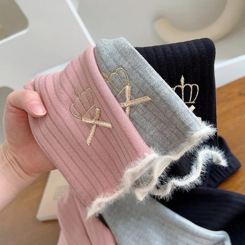 

Girls' base leggings Spring new style Baby one-piece fleece Winter and autumn added fleece Thickened for warmth Fashion