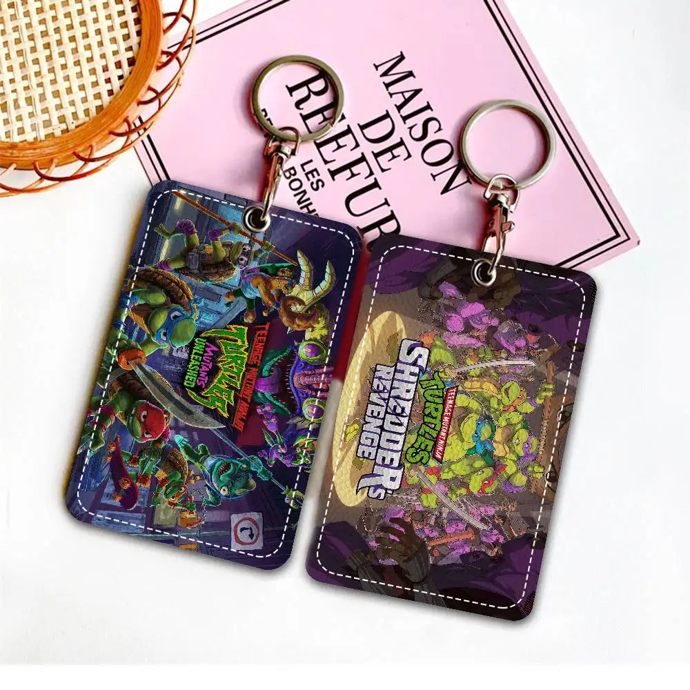 الكرتون السلاحف لعبة أنيمي-TMNT الوصول والوجبة حامل بطاقة المفاتيح الائتمان معرف البنك بطاقة واقية المفاتيح قلادة الموضة #4