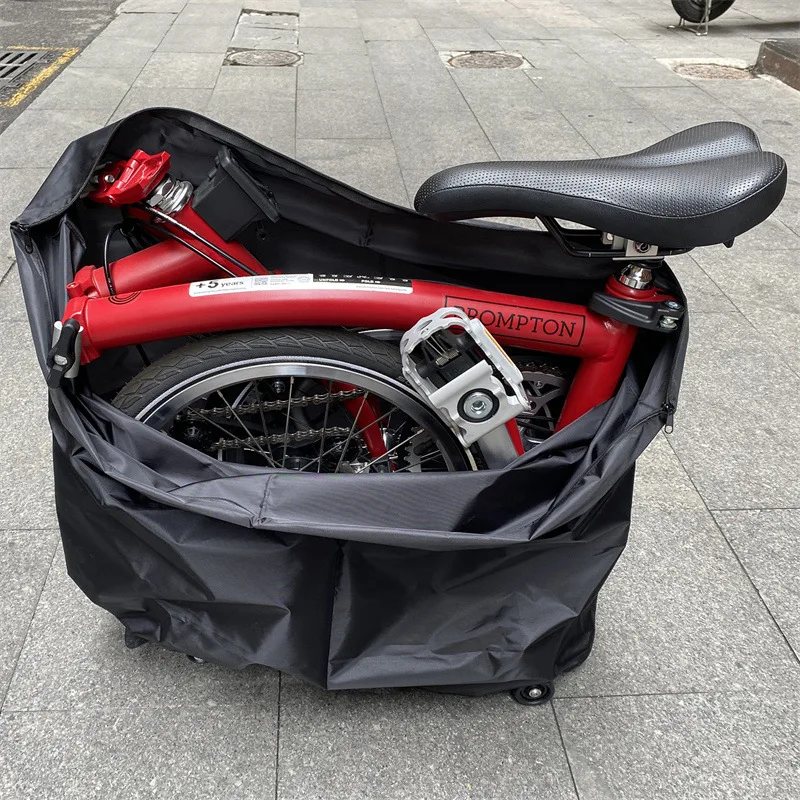 Borsa per bicicletta in tessuto piccola borsa di sicurezza per binario ad alta velocità della metropolitana borsa per copertura dell'acqua antipolvere per auto pieghevole Brompton Uk applicabile