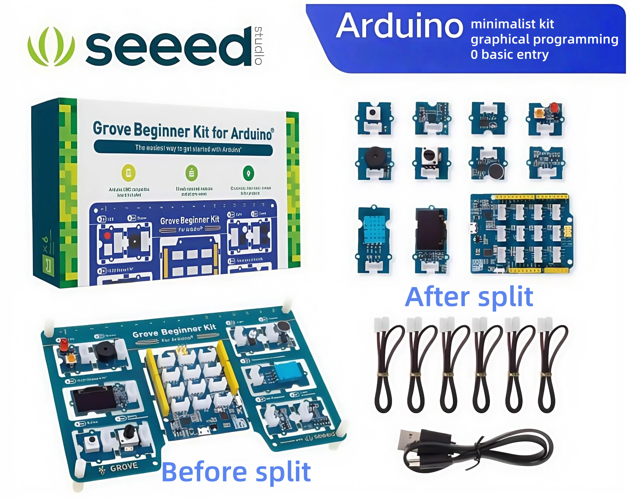 kit-de-demarrage-uno-minimaliste-kit-de-capteur-pour-debutant-grove-tout-en-un-seeed-pour-arduino