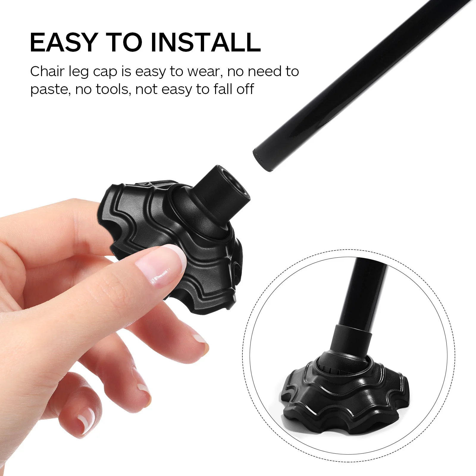 

4pcs Camping Feet Covers Outdoor Chair Leg Floor Thickened Non-Slip Plastic Covers For Camping Chairs Tables Stools Easy Install