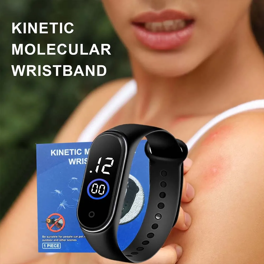 Reloj Repelente de Mosquitos con Ondas de Sonido Mejorado 2026, Carga USB, Repelente de Mosquitos para Primavera y Verano, Pantalla Digital y Modos