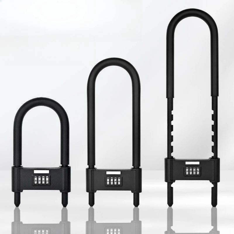 U-shaped combination lock double door glass door padlock and rust-proof extended anti-theft door steel pipe for household shops