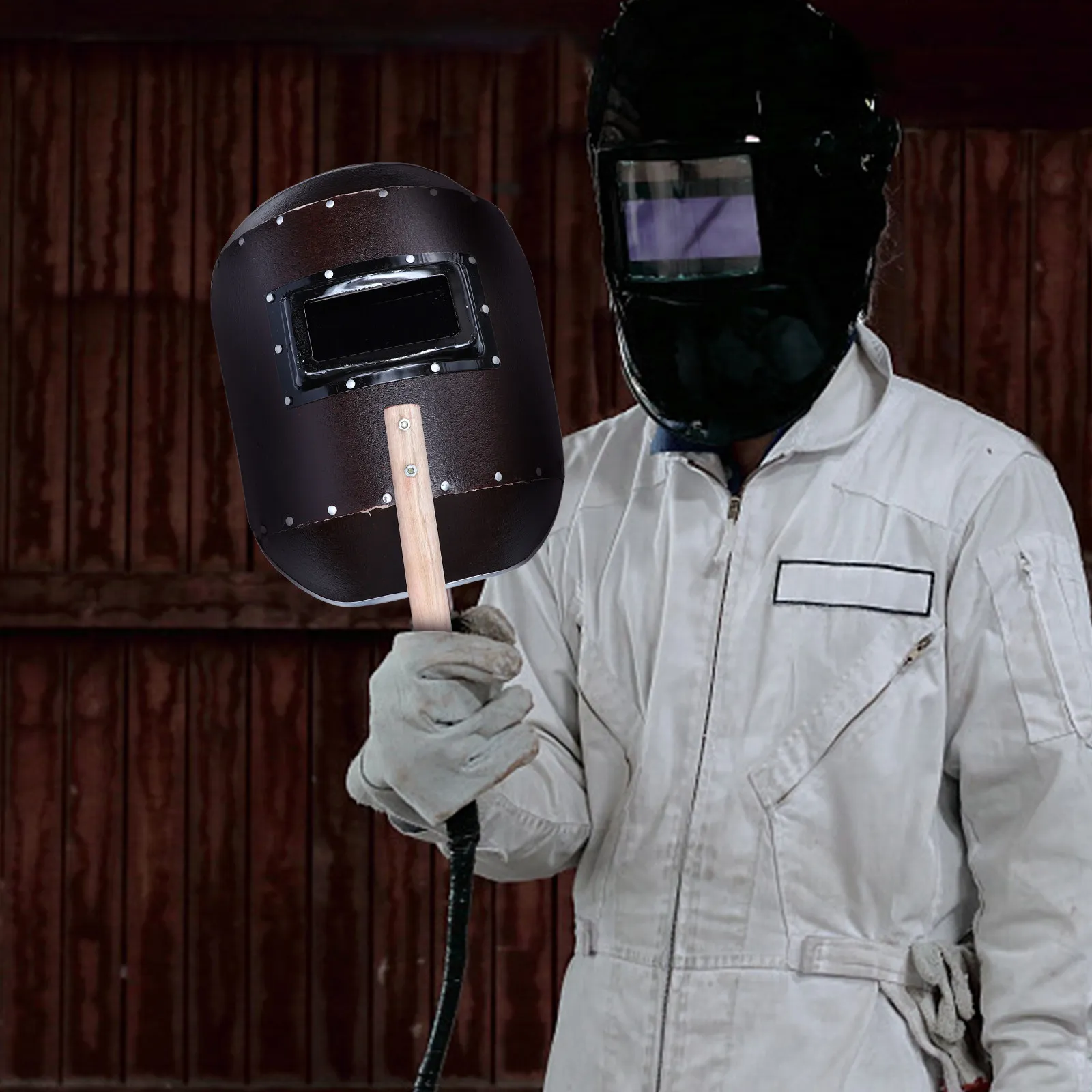 

Многоразовая ручная маска для сварки, огнестойкая, высокопрочная, защитная маска для лица, защитный щиток