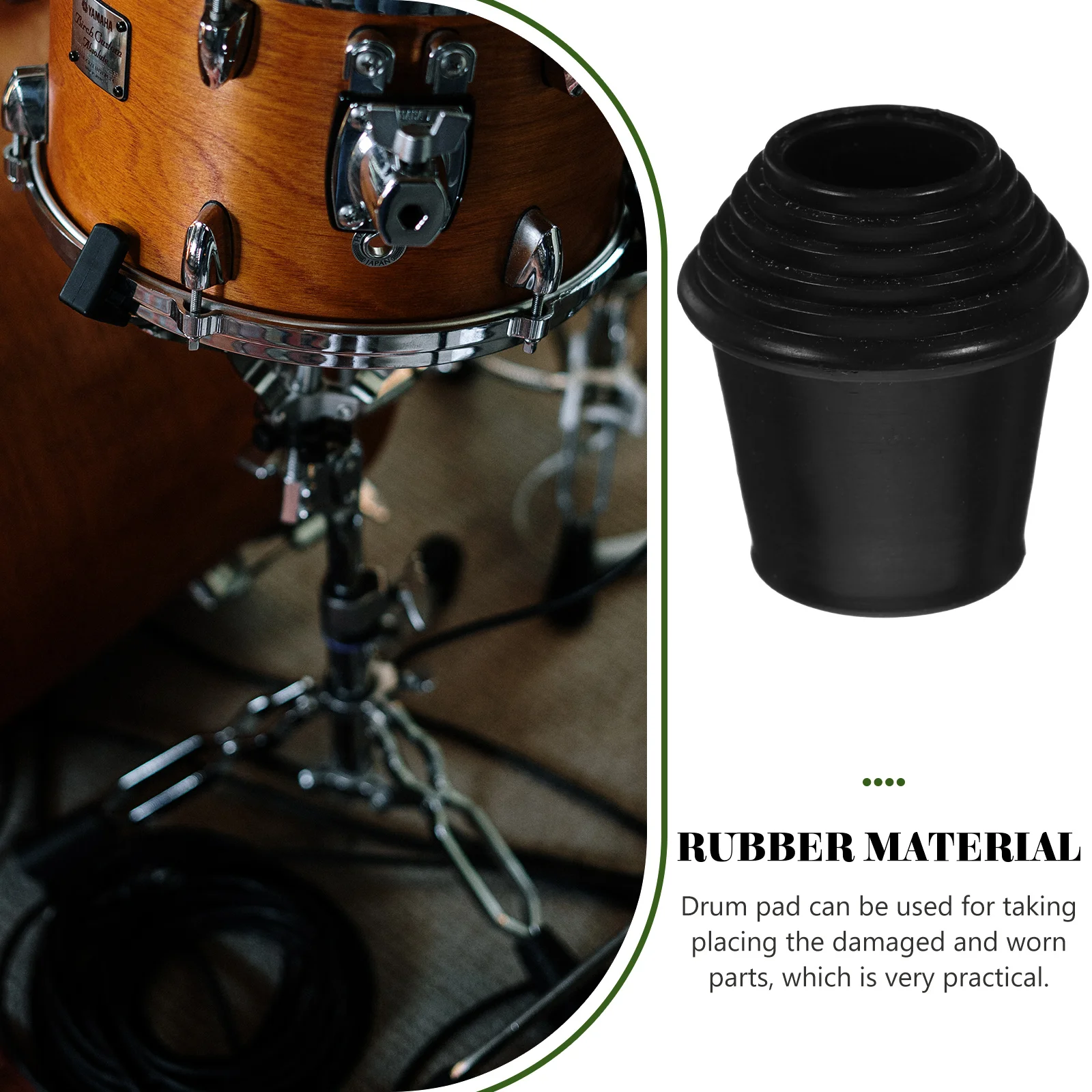 

3pcs Drum Pads Stand Rubber Feet Musical Instrument Parts Drum Rack Accessories Snare Stand Legs Protectors Replacement