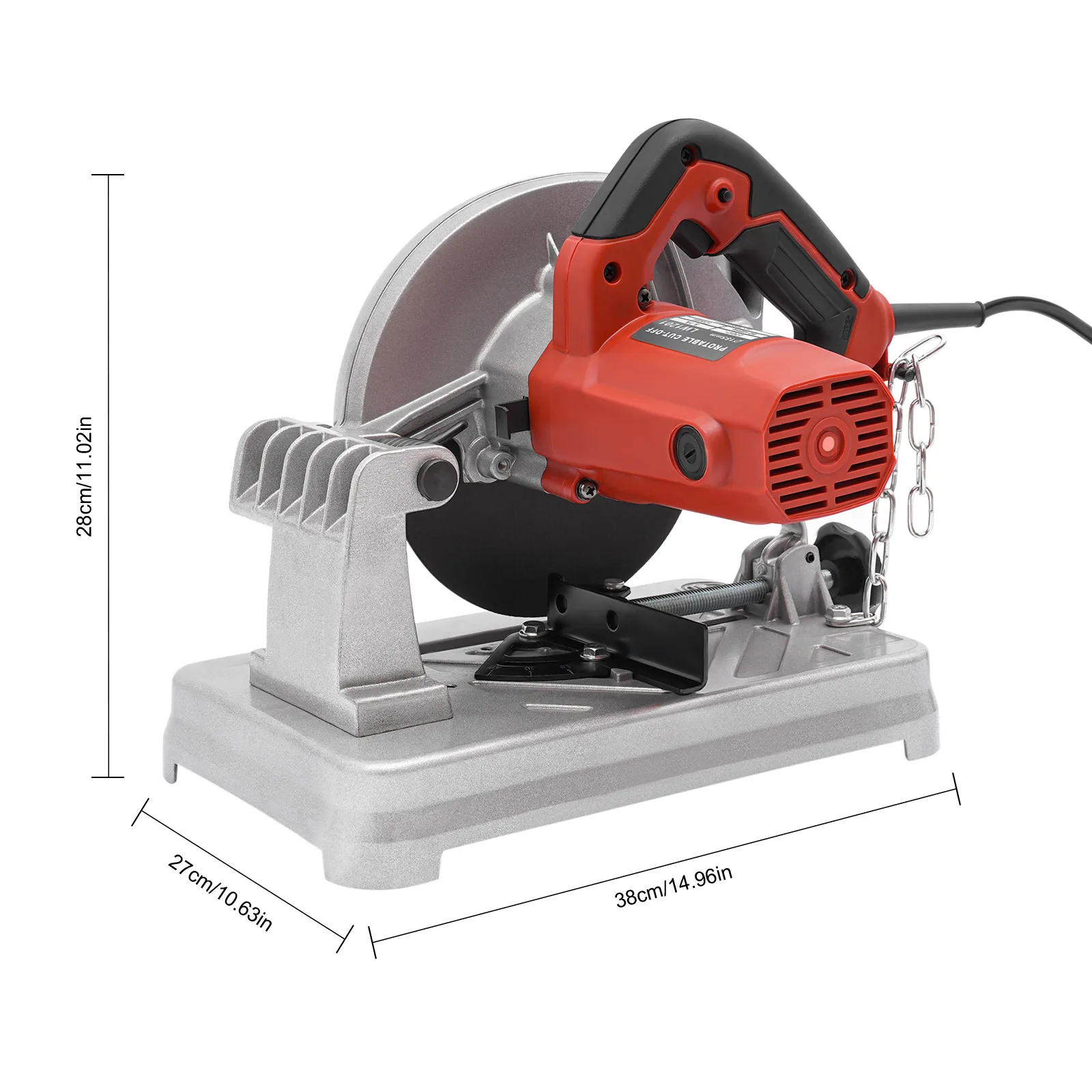 1200 W 5200 U/min 7-Zoll-Profilschneidemaschine mit mehreren Attributen, verstellbar zum Schneiden von Holz, Stahl, Wand, Boden und Metalloberflächen – Detail 4