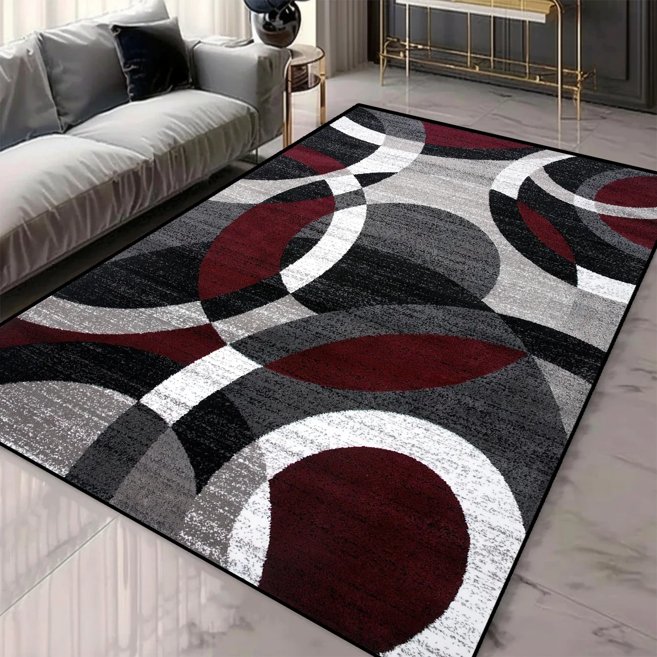 Nordic Style Geometric Pattern Carpets for Living Room 200x300cm Large Room Rugs Machine Washable Non-slip European Tatami Mat