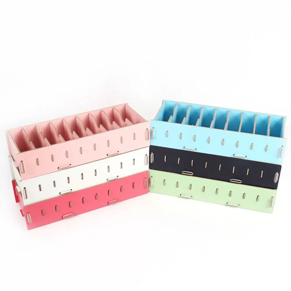 9 Grid Business Card Holder Wooden Handmade Place Card Display Rack High Stability Anti-slip Card Storage Box