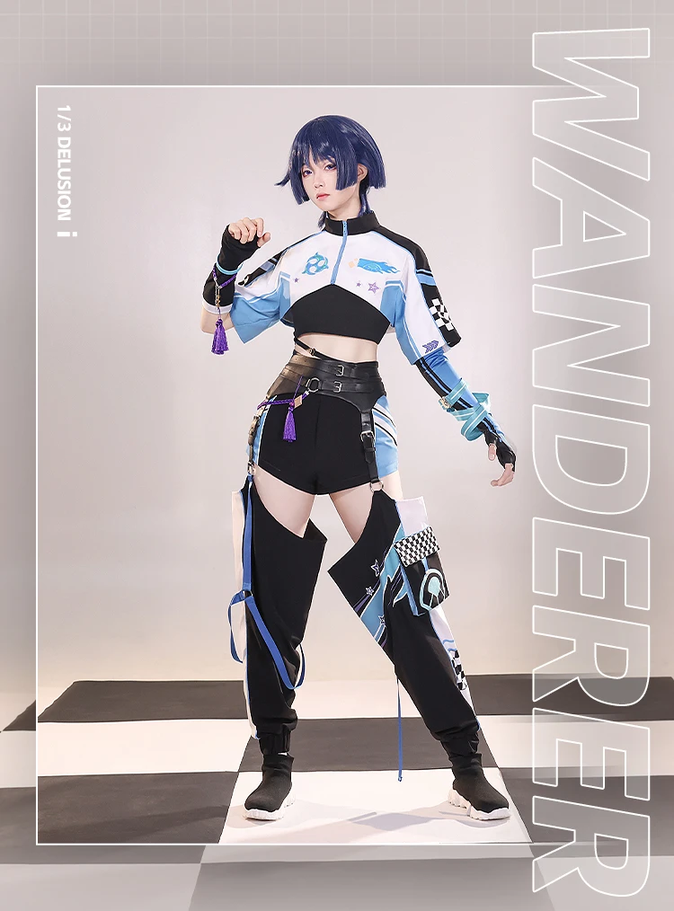 جينشين إمباكت واندرر أزياء تنكرية للهالوين وعيد الميلاد وحفلات لعب الأدوار الهزلية الرائعة S-XL متوفرة في المخزون قبعة Guy Balladeer