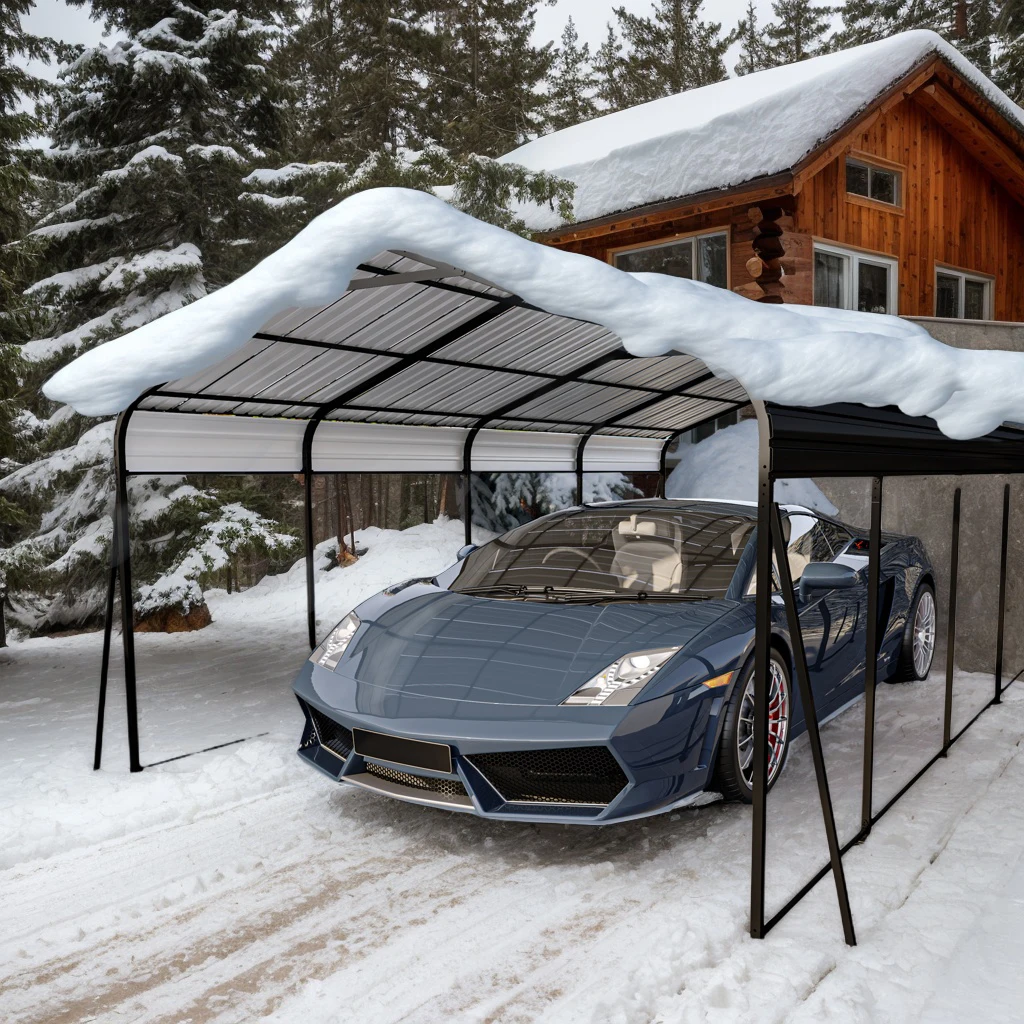 

Металлический автомобильный порт 12 × 20, сверхмощный металлический навес для хранения на открытом воздухе, многофункциональный гаражный навес для автомобиля и грузовика