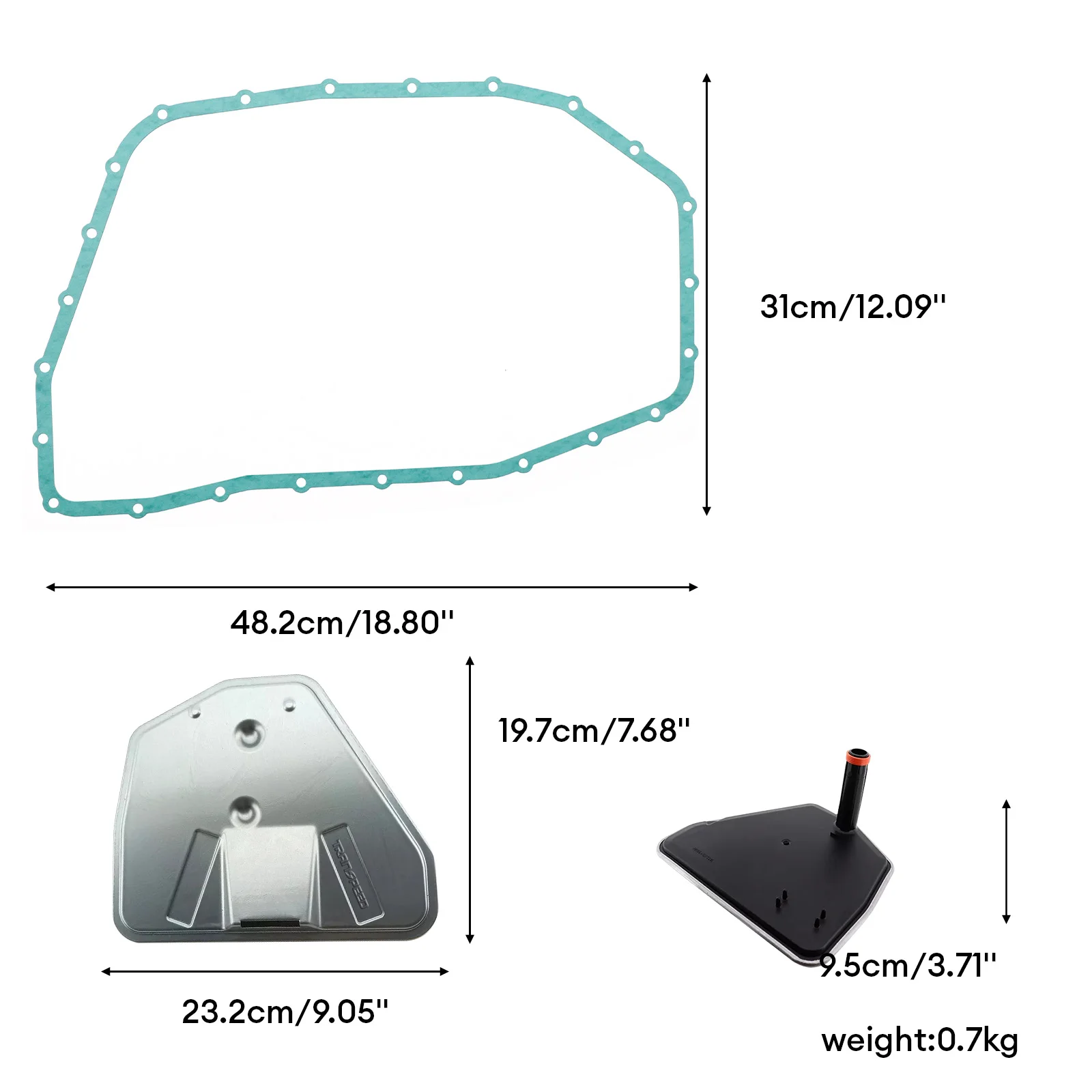 TRANSPEED 6HP26 Auto Transmission Oil Filter 0501223001 & Oil Pan Gasket For AU-DI A4 A5 Quattro 2008-2010