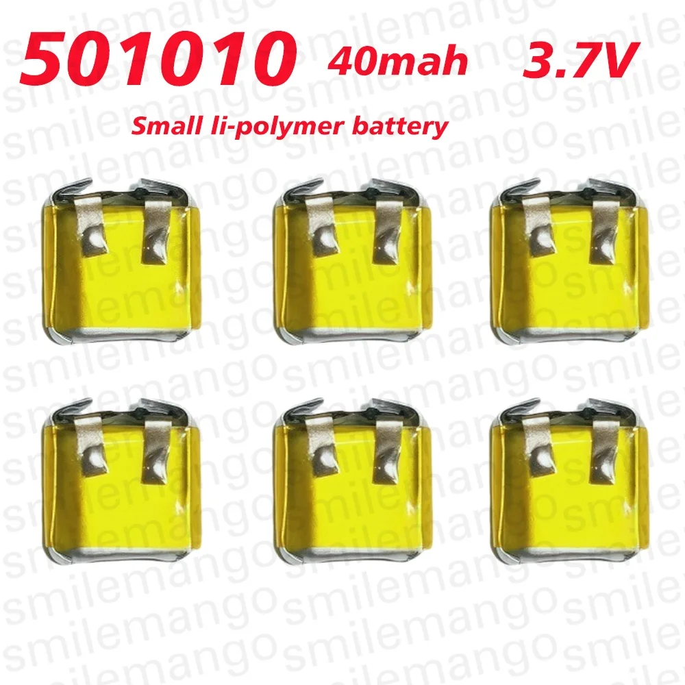 501010 Battery 3.7V 40mAh Lipo Rechargeable Polymer Lithium Batteries for Bluetooth Headset Mp3/mp4 Smart Watch GPS Li Po Cell