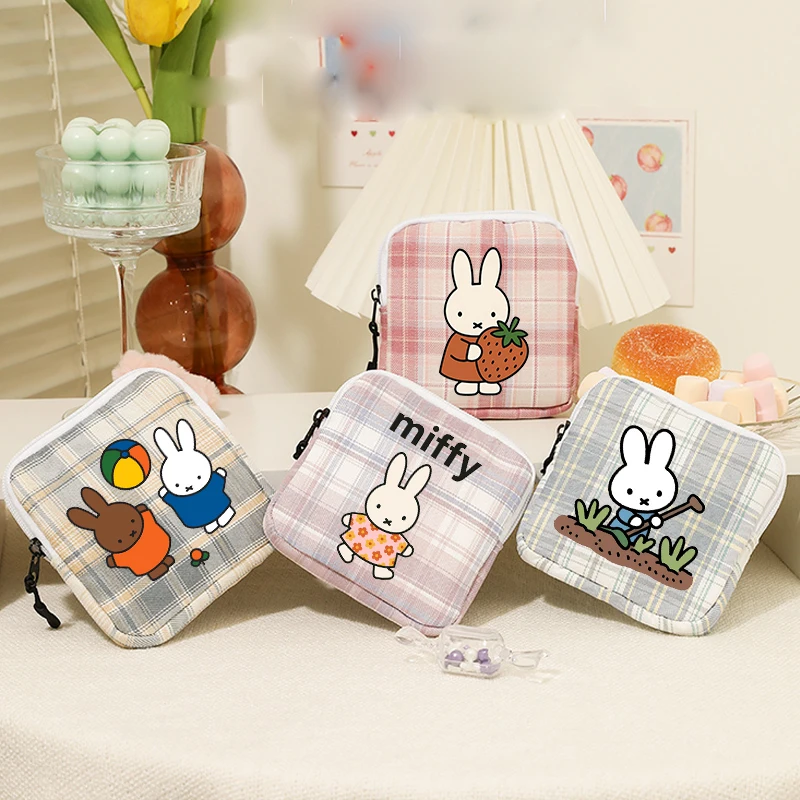 Miffys Women Tampon Storage Bag Girl Kawaii Sanitary Pad Pouch Napkin Cosmetic Bags Cute Mini Makeup Pouch Small Coin Purse Gift