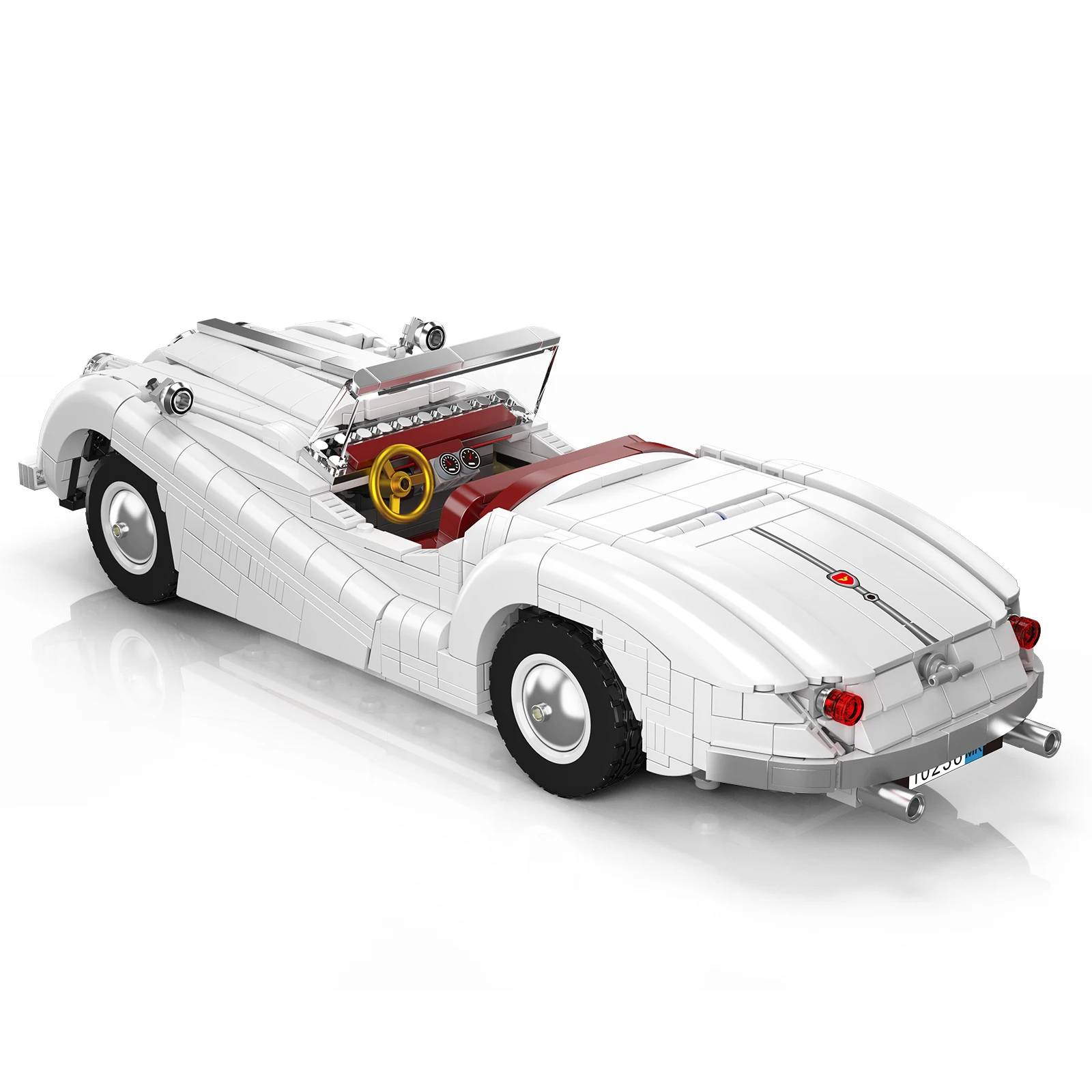 Clássico conversível modelo de carro esportivo bloco de construção meninos montagem veículo conversível colecionável diy moc pequenas tijolos brinquedo presentes