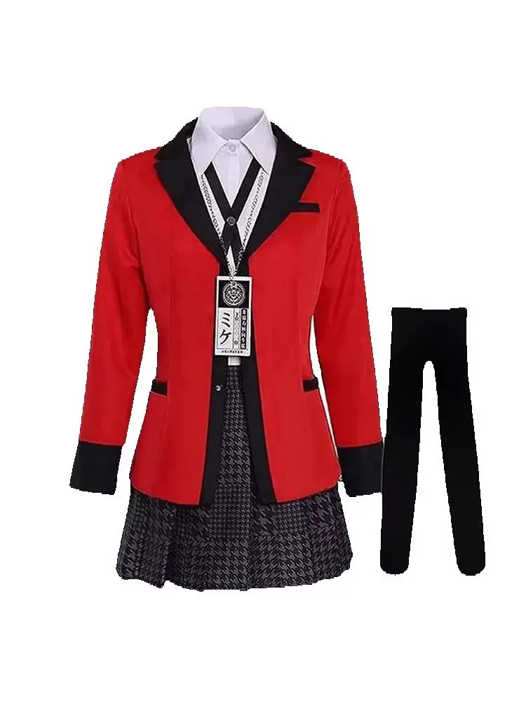 Yumeko Jabami Cosplay Kostüm Schuluniformen Jabami Yumeko Outfits Komplettes Set mit Strümpfen Mädchen JK Schuluniform für Comic Con
