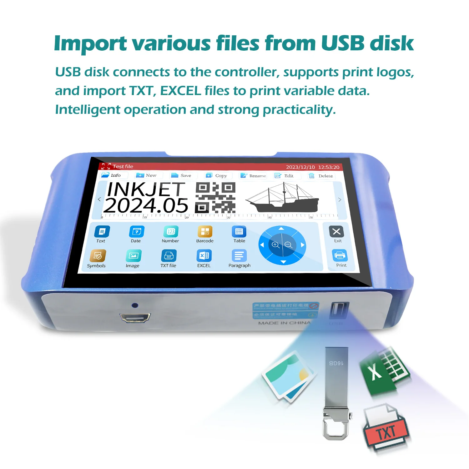 Imagem -04 - Tij-online Inkjet Printer Screen para qr Barcode Batch Number Logo Expiração Data Coding Machine sem Cartucho 12.7 mm 25.4 mm