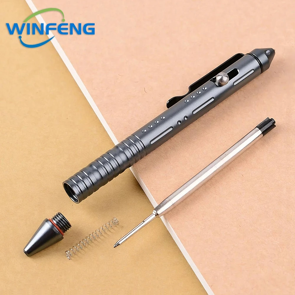Multipurpose Self Defense Tactical Ballpoint Pen Aluminum Alloy Gel Ink Pen For School Office Stationery Supplies