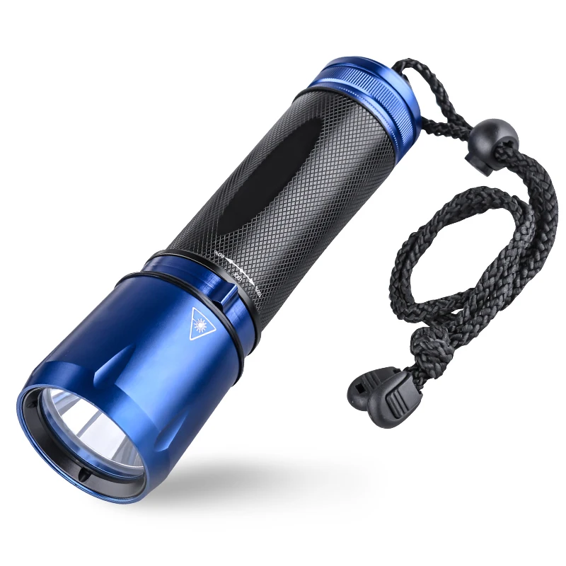 New Trend Line Multifunctional Car Flashlight PI68 Outdoor Strong Light Long-range Flashlight LED Rechargeable Flashlight Blue