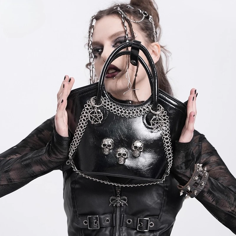 

Devil Fashion Goth Crossbody Bags Portable Punk Bucket Bag Handbag Womens Bag