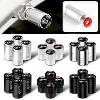 4Pcs 3D Aluminum Car Wheel Tire Air Valve Dust Caps For Audi Sline A1 A2 A3 A4 A4L A5 A6 A7 A8 A8L TT Q1 Q2 Q3 Q4 Q5 Q6 Q7 Q8 B2